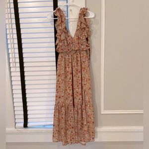 ASTR The Label Peach Floral Maxi Dress